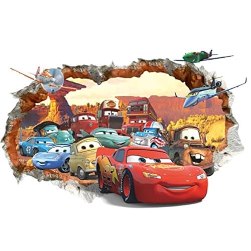 Kibi Stickers Muraux Cars 3d Wall Decal Enfants Chambre Bébé Décoration Autocollants Muraux Cars Stickers Mural 3d Amovible