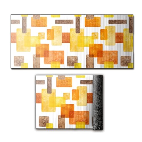 CUIMEI Antideslizante Acolchada 120 x 400 cm Impermeable y Resistente al Aceite Alfombra Bebe con Respaldo de Goma para pasillos salita y entradas, Multicolor
