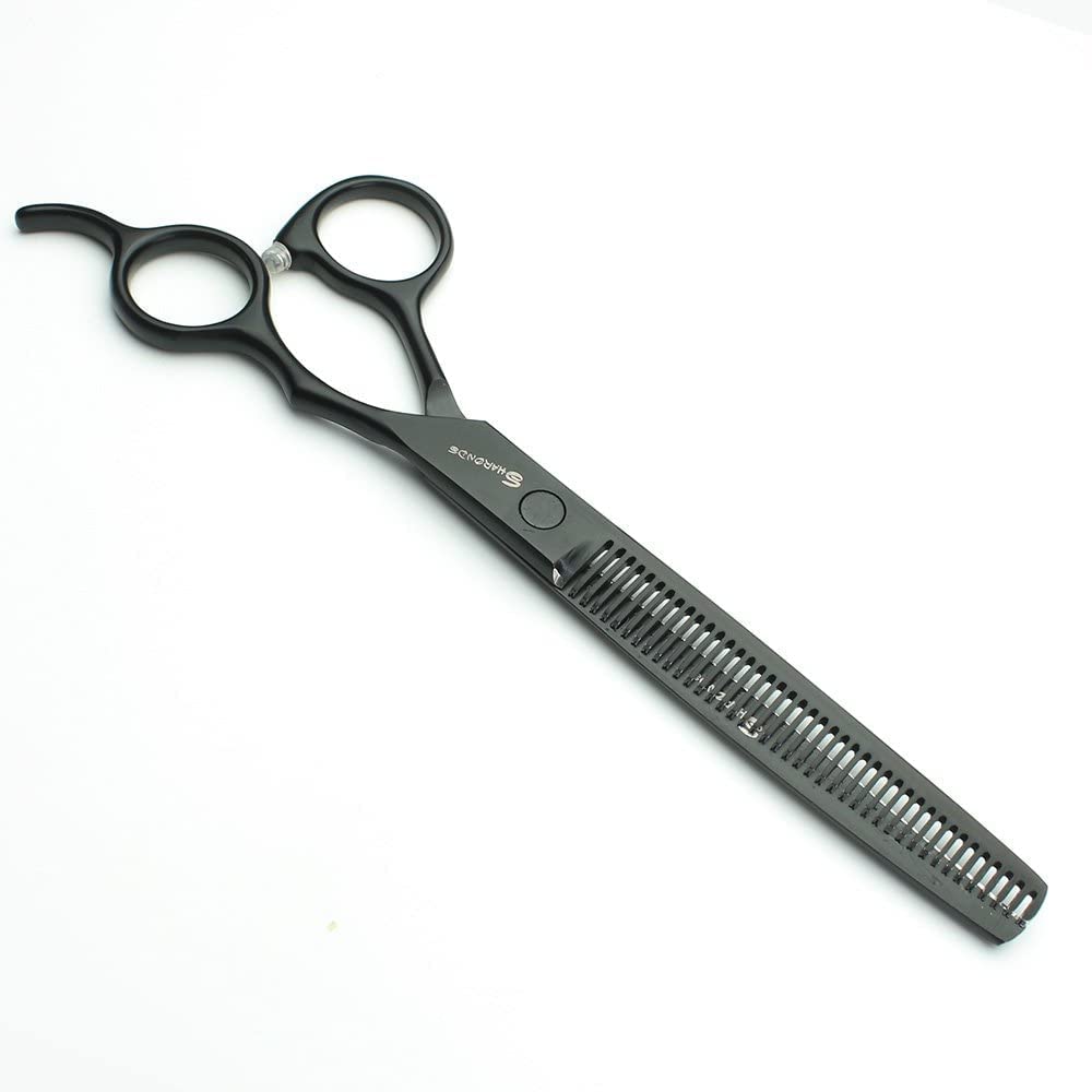 6 Zoll/ 7 Zoll Haarschneideschere set，haarschere，ausdunnschere SHARONDS 440C Schwarz (7 zoll 2Stück) | Edelstahl，Verdünnung，Friseursalon，Ergonomischer rutschfester Griff