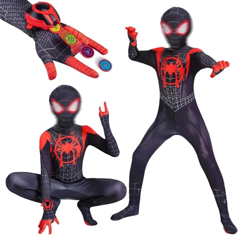 Jinhuaxin Costume Kids,Web Shooter Costume for Kids,with Mask Launcher, Costume for Cosplay Halloween Carnival Party Masquerade Party Holiday Party,140