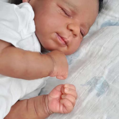 Muñeca Reborn Bebé Realista Negra 20 pulgadas miniatura 5