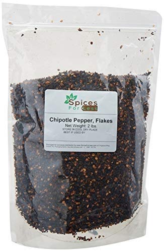 SFL Chili Pepper, Chipotle Pepper Flakes Crushed - 2 Pounds Bulk - Resealable Bag - Kosher Certified