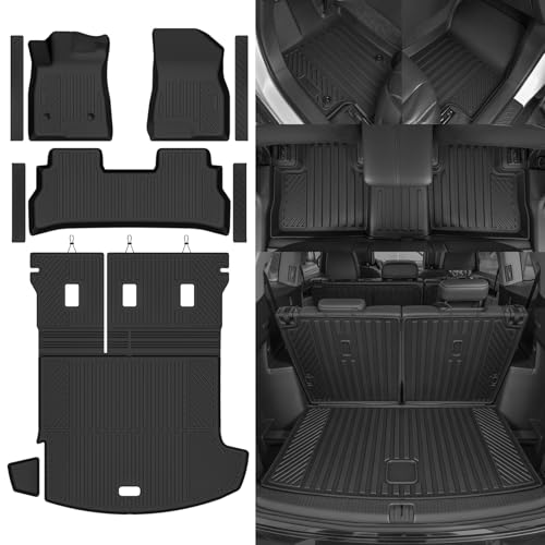 NQOQN Custom Fit Floor Mats for Chevrolet/Chevy Trax 2024-2025 2026, All Weather TPE Floor Liners with Trunk Mat & Backrest Protectors & Door Sill Guard, Odorless Full Set Interior Accessories