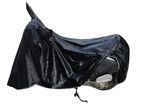 Image of Dust & Waterproof Bike Scooty Body Cover Compatible with Activa 5G Double Mirror Pocket with Over Lock Protection (Black)
