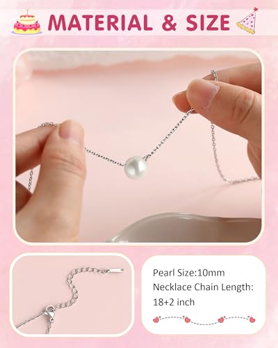 Pearl Necklace Happy Birthday Gifts for Her 10 13 16 Year Old Daughter Granddaughter Niece Women4