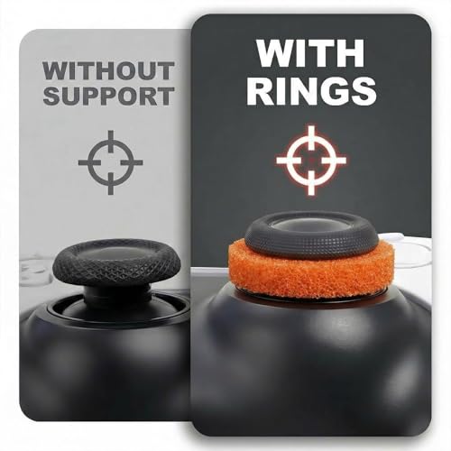 Image of MOLOPPO 8-Pack Precision Aim Rings compatible with PS5, for PS4, for Xbox Controller - Pro FPS Gaming Accessories (Black /Orange /Red /White Combo)
