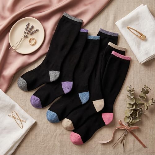 Image of Tipi Toe Women's Knee High Socks 6 Pack - Colorful Funky Patterned Long Socks, Soft & Comfortable Everyday Wear