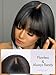 LUVME HAIR 10 Inch Light Yaki Straight Bob Wig with Bangs Human Hair Realistic HD Lace Short Black Bob Wigs, Ready to Go Blunt Cut Bob Wig Glueless 180 Density