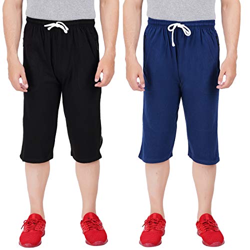 Image of FEEL TRACK Men's Regular Fit Three Fourth Capri (Pack of 2)