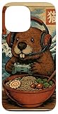 Castor mignon de joueur de Kawaii Funny Ramen Retro castor japonais Conception drôle. Conception graphique drôle de jeu japonais Kawaii Anime Gamer Cat Ramen Retro pour femmes, hommes, garçons, filles, adolescents, enfants, papa, mère, sœur, tante, épouse,