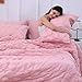 Pink King Comforter Set,7 Pieces Pintuck Comforters,Floral Ruched Bedding Set,Exquisite Bedding Comforter Set for All Season with Comforter,Flat Sheet,Fitted Sheet and Pillowcases & Shams(104