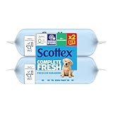 Scottex Papel Higiénico Húmedo Fresh con Agua Micelar y Vitamina E, pack x 2, 148 toallitas húmedas desechables por el WC