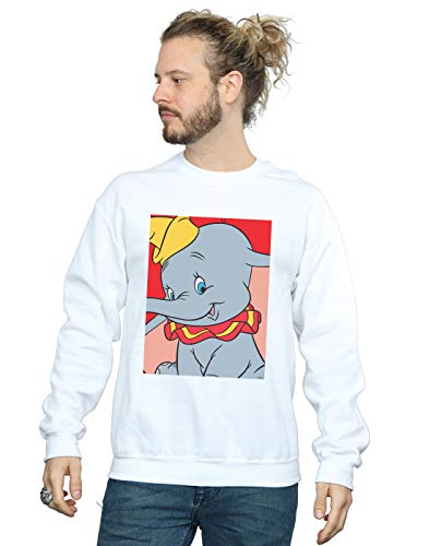 Disney Men's Dumbo Portrait Sweatshirt White Small