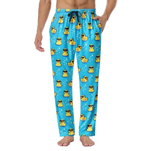 Funny Pajamas Pants For Men Funny Duck Pajama Bottoms Sleepwear PJ Bottoms Soft Lounge Sleep Pant with Pockets Sleep Outfits
