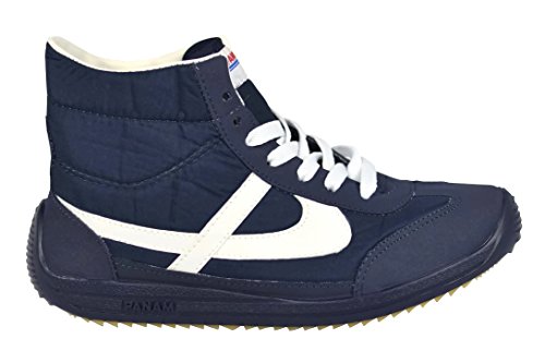 PANAM Tennis Shoes - Classic & Iconic - Handcrafted Zapatillas - Navy Blue Hi-Top - (US) Men 5.5 / Women 7