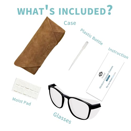 Image of Dry Eyes Relief Eyeglasses, Blue Light Blocking, Moisture Chamber Glasses, Computer Reading /Gaming /TV /Phones Glasses for Men /Women, Anti Eyestrain for Large Frame (Blue)