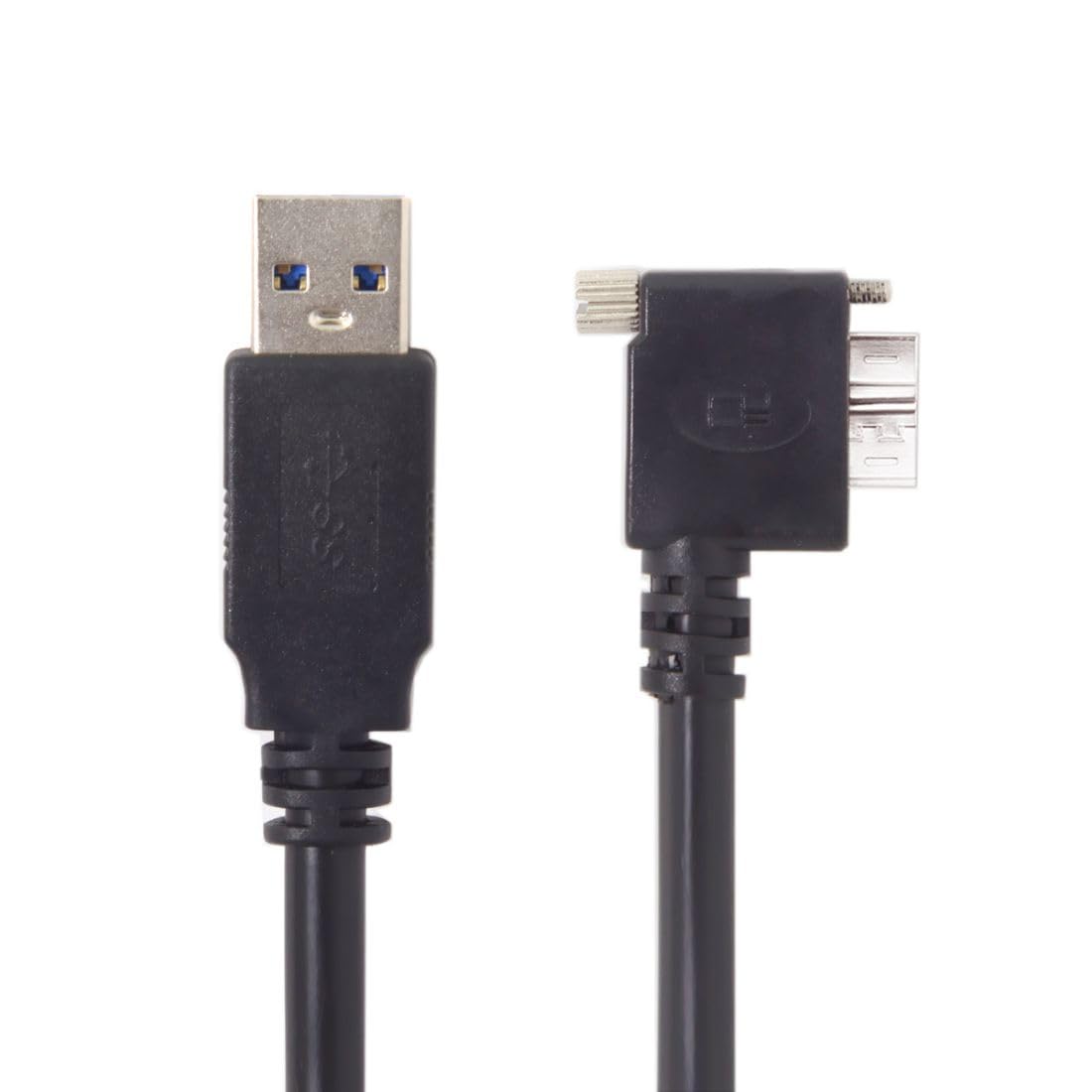 Amazon | CY USB 3.0 Aオスto Micro B左アングル90度ケーブルと