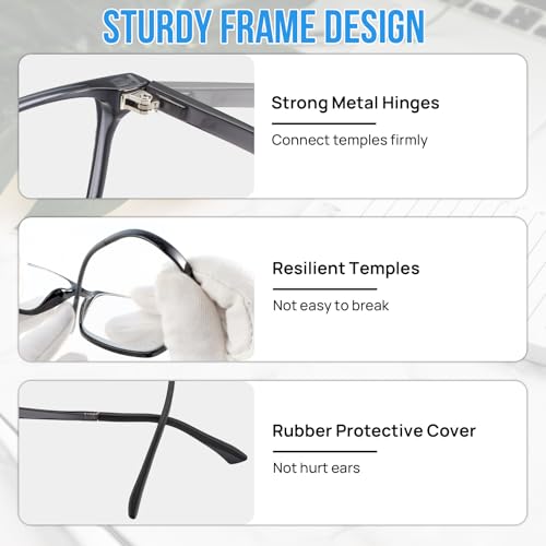 Image of Blue Light Blocking Glasses Men with Polarized Sunglasses Clip for Driving, Computer Glasses Reduce Eyestrain