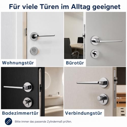 MANICAF Schließzylinder 25/25, Knaufzylinder 50mm, Zylinderschloss mit Knauf, Schliesszylinder, Türschloss Zylinder, Sicherheitsschloss Haustür mit 5 Schlüssel
