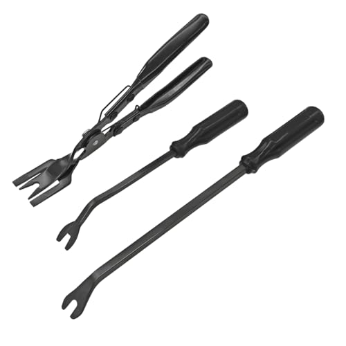 JNNJ 3 Pezzi Rimozione della Clip Pinza Auto, Leve Smontaggio Auto, Set di Attrezzi di Rimozione Rivetti, Strumenti di Rimozione per Auto Porta Pannello, per Veicolo Audio Pannello Porta(Nero)