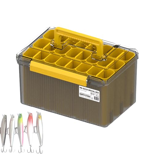 Caja de señuelos de pesca, caja de aparejos de pesca, almacenamiento de aparejos impermeable, organizador de cebos de calamar para moscas