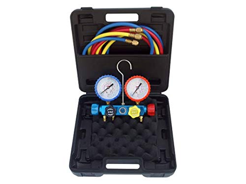 Kit analizador 4 valvulas analogico manometros diam. 80 R32/R407C/R410A