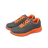 [おたふく手袋] ワイルドウルブス JSAA認定プロテクティブスニーカー 鋼鉄先芯/衝撃吸収 チャコールグレー×オレンジ 26.5cm WW-121