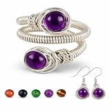 anello ametista e diamanti ✅ DESIGN ELEGANTE & REGOLABILE – Anello regolabile adatto indicativamente alle taglie 14–20 (circonferenza dito 54–60 mm). Apri o chiudi delicatamente per adattarlo al tuo dito. Perfetto per ogni occasione: dal look casual agli eventi più eleganti. Stile boho chic, minimalista e femminile.