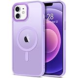 Hython Schutzhülle für iPhone 12 Mini, magnetisch, durchscheinend, matt, 13,7 cm (5,4 Zoll), kompatibel mit MagSafe, dünn, schlank, stoßfest, harte Schutzhülle für Damen, Herren, Mädchen, Hellviolett