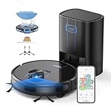 Robot Vacuum and Mop, 5000Pa Self-Emptying Robot Vacuum Cleaner, Lidar Navigation Robotic Vacuums with Smart Mapping, 180 Min Max, No-Go&No-Mop Zones, APP Voice Control for Pet Hair, Carpet