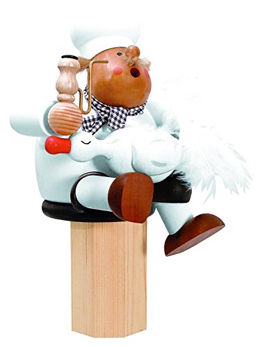 Unbekannt Räuchermännchen Kantenhocker-Koch mit Gans - 17 cm - Original Erzgebirge Räuchermann - KWO