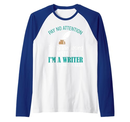 Funny Writers Author Pun - I'm A Writer Not A Serial Killer Maglia con Maniche Raglan