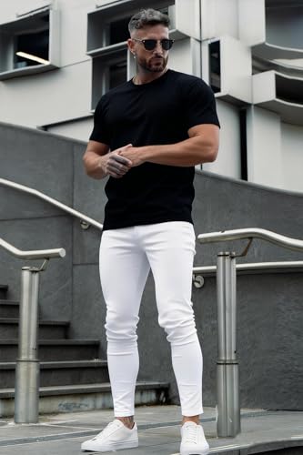 Image of GINGTTO Skinny Jeans Men Slim Fit Stretch Tapered Leg