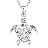 ❤ Sinnvolle Geschenke - Dieser feminine Mode-Schildkrötenschmuck ist ein Ideengeschenk für Frauen, Mutter, Mädchen, Oma, Schwestern, jugendlich Mädchen, Nina und Freunde, er kann mit fast jedem Outfit passen. Damen Sterling Silber Halskette Charms Schmuck für Frauen mit edlem Schmuck Geschenkbox, die für Geburtstag, Valentinstag, Muttertag, Party, Urlaub, Verlobung, Abschlussfeier, Jubiläum, Tägliches Tragen geeignet ist.
