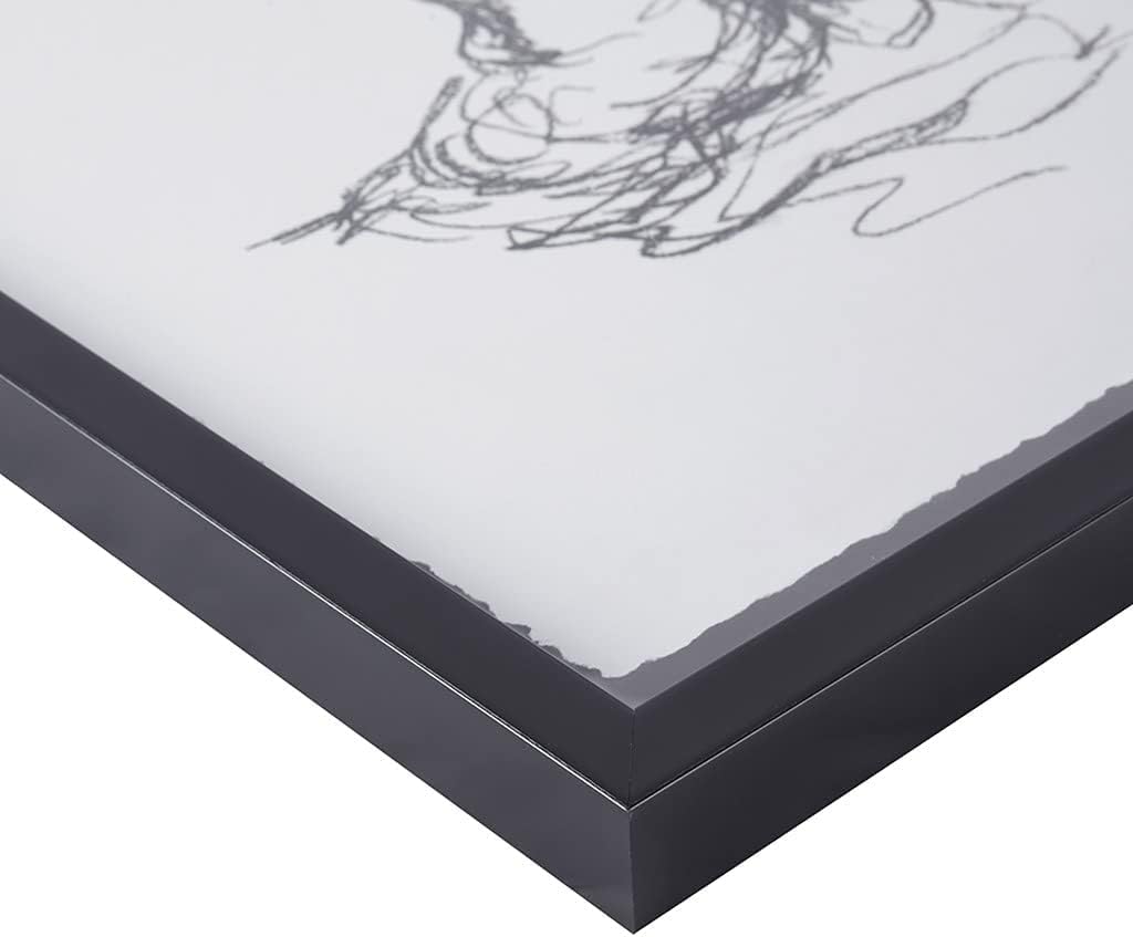 Feminine Figures Black and White Framed Sketch Art Set