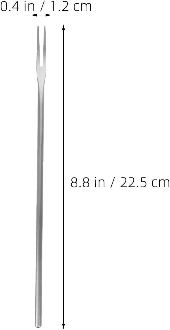 LOGOFUN 15pcs Stainless Steel Long Handle Fruit Forks 2-Tine Dessert Pickle Pickers for Jar Appetizer Pastry Home Use