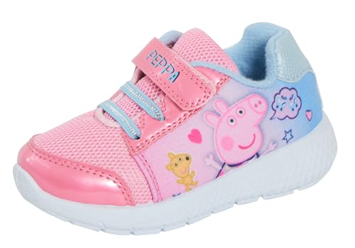 Peppa Pig - Zapatillas deportivas con lentejuelas para niña, zapatos de verano casuales, Rosa azul, 25.5 EU