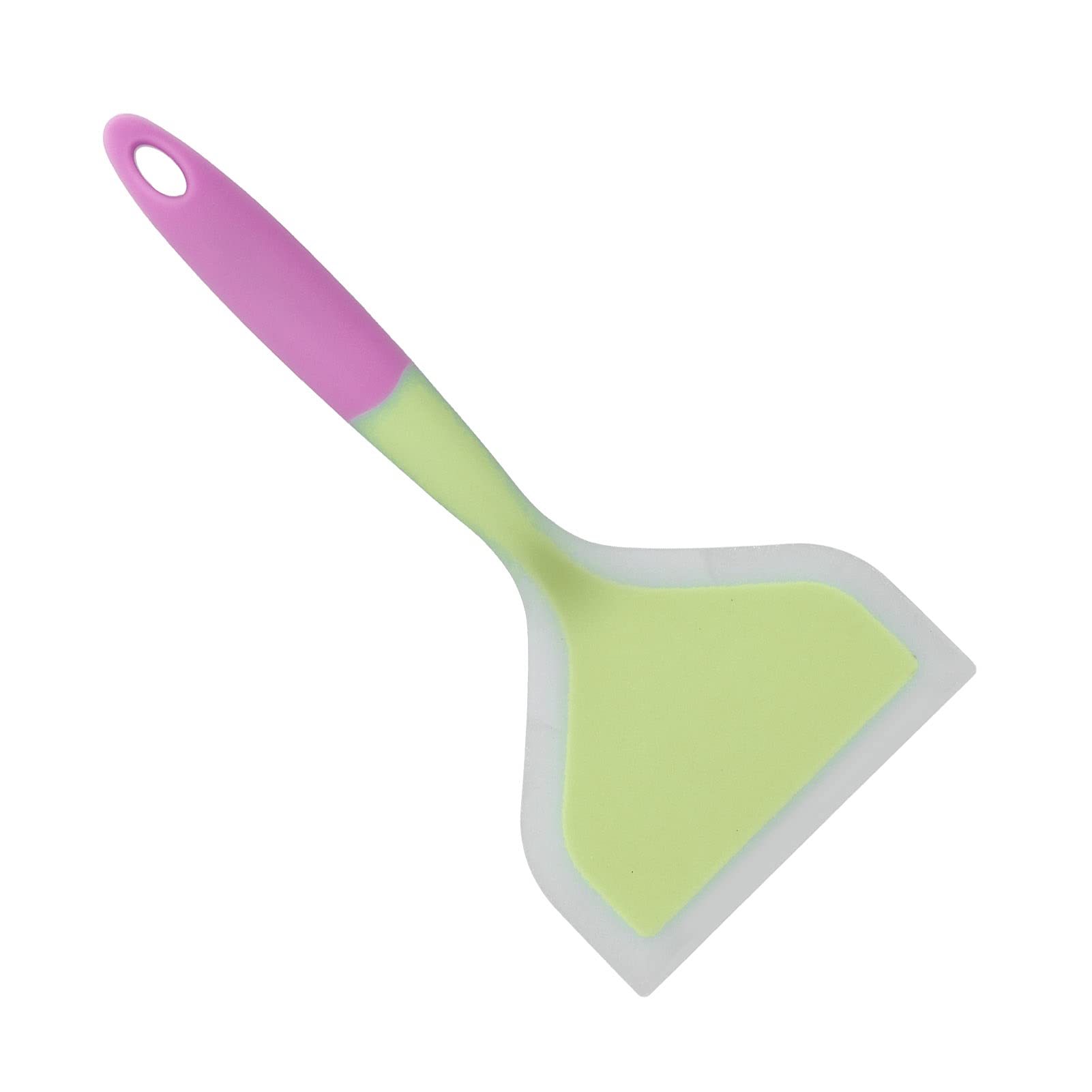 Ejoyous Espátula Ancha de Silicona, Espátula de Cocina Transparente de Dos Colores con Cabeza Ancha de 10 X 4,7 Pulgadas, Antiadherente, Ergonómico, para Panqueques, Huevos, Carne, Cocina Casera