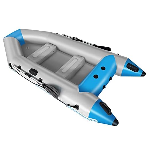GZKYYLEGS 10 ft Dinghy Boats, 4 Person Inflatable Fishing Kayak Raft Sport Boat for Adults with Paddles Air Pump Carry Bag