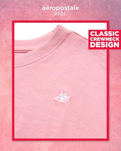 Image of Girls T Shirts - Soft Cotton Blend Short Sleeve Cute Graphic Tees - Classic Crewneck Logo Tee Girls Shirts (Sizes: 4-16), Size 14-16, Blossom