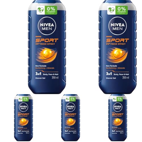 NIVEA Duschgel Sport 250 ml (Packung mit 5)