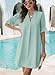 Wkior Elegant Dresses for Women V Neck Mesh Puffy Short Sleeve Casual Summer Dress Mint Green S