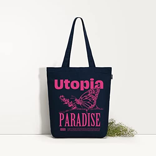 Sac Fourre-Tout En Coton Réutilisable – Tendance, Écologique, Imprimés Fun, 38x41 Cm, Idéal Courses, Plage, École