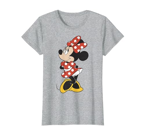 Disney Minnie Mouse classique Minnie Pose graphique T-Shirt, Femme, Gris Chiné, L