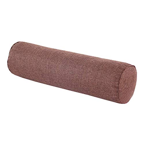 Aowufan Solid Color Cervical Pillow Cylindrical Round Neck Pillow Candy Pillow Long Leg Pad Foot Pillow Throw Pillow Sofa Cushion (Brown, S)