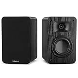 RIOWOIS Passive Bookshelf Speakers for Record Player, Stereo Speakers with 4 Inch Woofer and Silk Dome Horn Tweeter for Turntable, Surround Sound System,PC and TV, Wall Mountable.