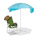Relaxdays sombrilla playa cortavientos con bolsa, azul, 210 x 180 cm