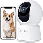 LAXIHUB Pet Dog Cameras with App 2K/3MP,Wifi Indoor Security Camera for Baby Cat Puppy,360°Pan/Tilt Home Camera,Night Vision,2-Way Talk,Motion&Sound Detection,Smart Tracking,Work with Alexa P2T