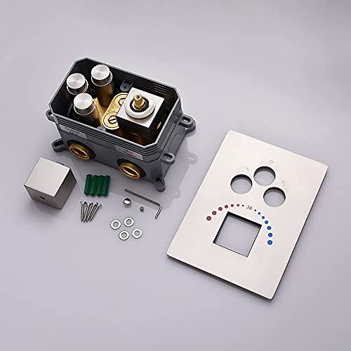 Whshower Concealed 3 Way Thermostatic Shower Diverter Valve 3 Outlet Solid Brass Mixer Shower Valve And Trims In Brushed Nickel Can Use All Function At A Time #TOP6