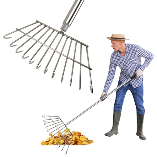 ROLKAR Rakes for Lawns, Garden Rake for Leaves, Turf Dead